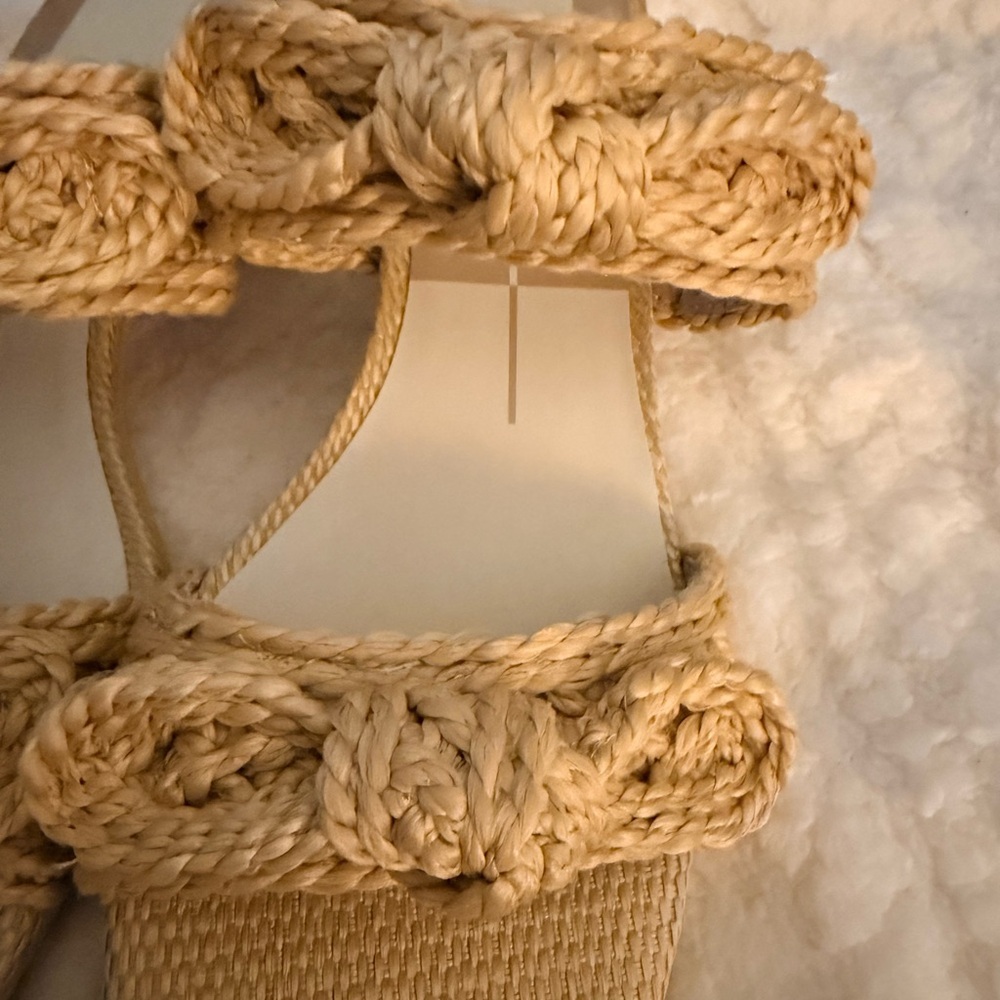 Dolce Vita Natural Woven Double-Strap Slide Sandals - Picture 5 of 6